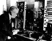 Frank Conrad testing radio equipment in the 1930s.